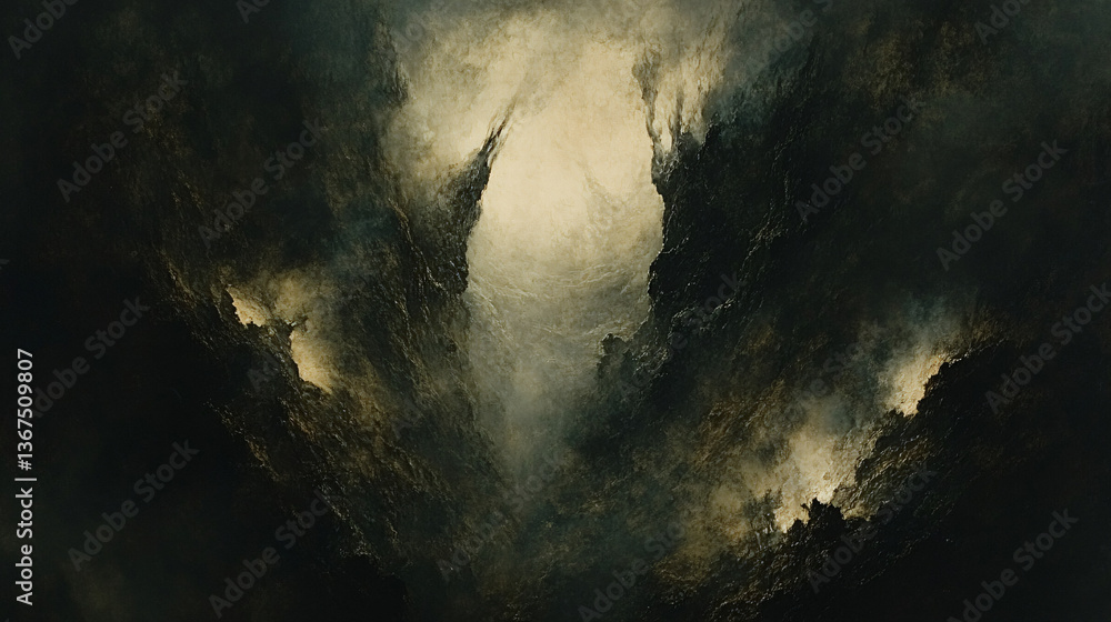 Poster dramatic dark and stormy sky featuring intense clouds and atmospheric elements creating a unique psy