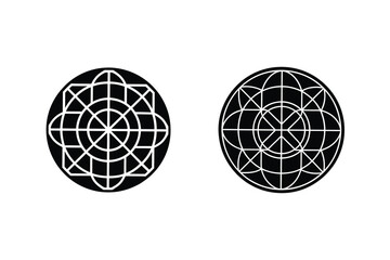 Geometric Circular Mandala Designs Sacred Geometry, Black and White