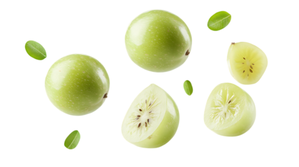 Amla with half slices falling png