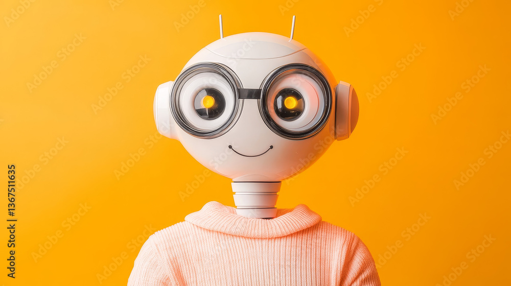 Poster isometric online language learning with artificial intelligence or science teacher bot concept. onli