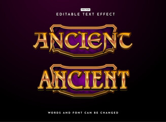 fantasy ancient medieval golden 3d game logo text effect © didik