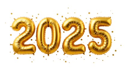 2025 Golden balloon text