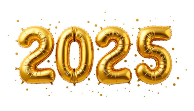 2025 Golden balloon text