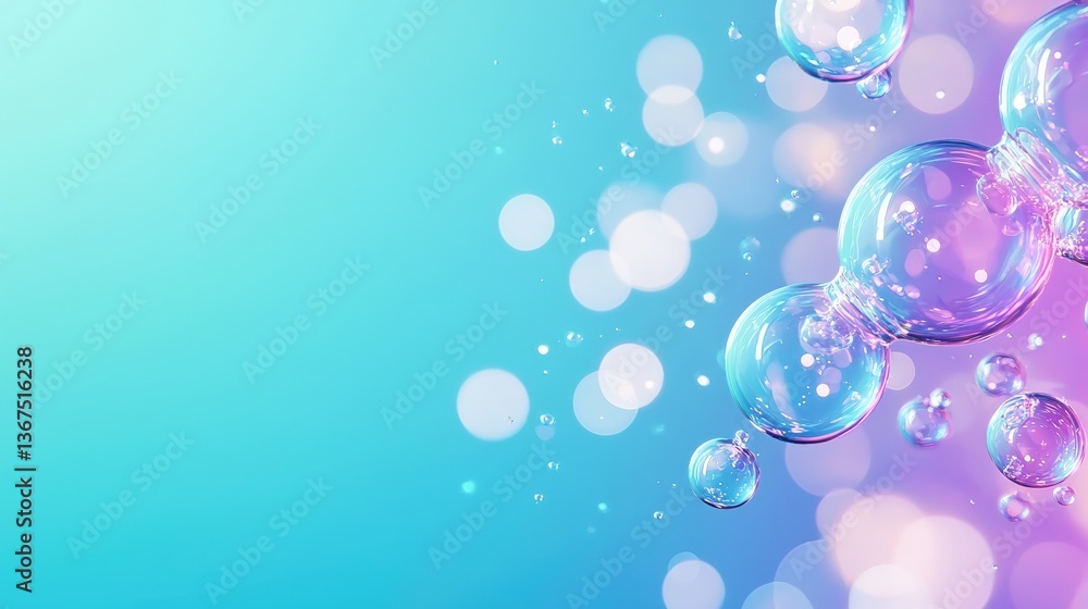 Poster a vibrant background featuring colorful bubbles against a smooth gradient, creating a playful and dr