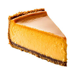 Slice of Pumpkin Cheesecake Isolated on Transparent Background