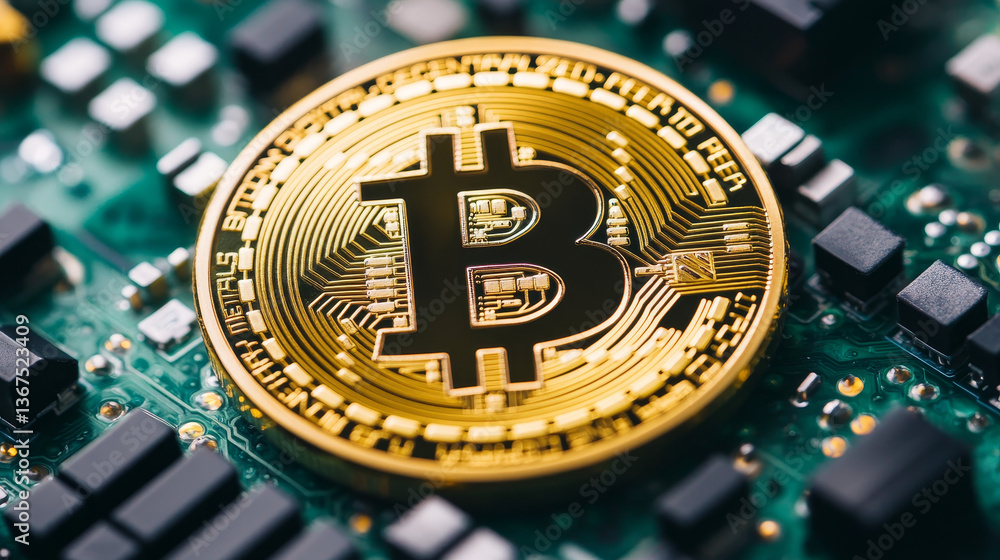Aufkleber cryptocurrency and blockchain concept. farm for mining bitcoins