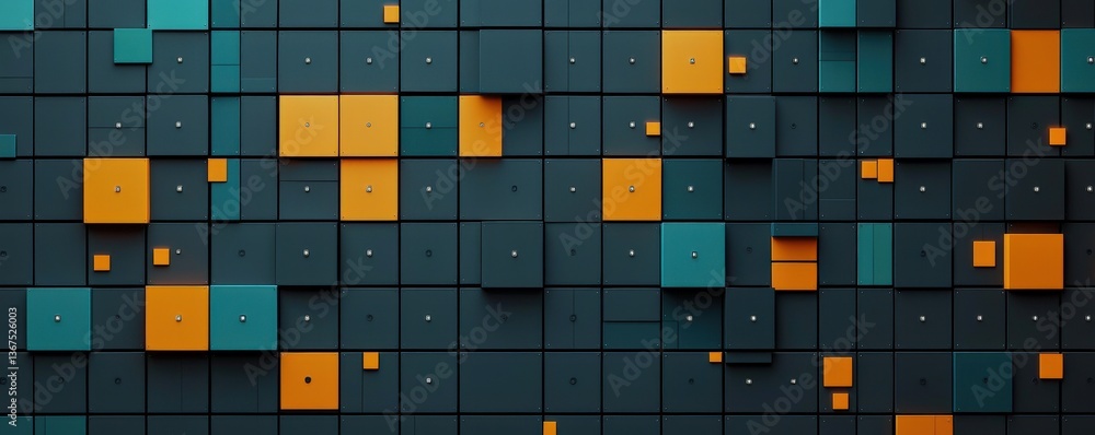 Aufkleber cyber security awareness surveillance network concept. abstract geometric pattern with squares in te
