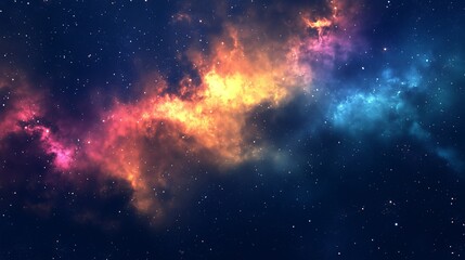 Fototapeta premium Colorful, stars and space background, universe wallpaper. Generative Ai
