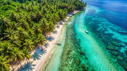 Obraz premium Drone View: Pristine Tropical Beach, South Luzon, Philippines