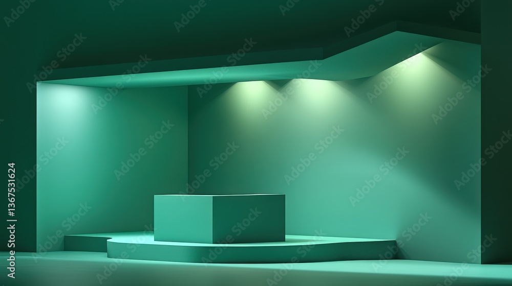 Poster empty teal product display showcase