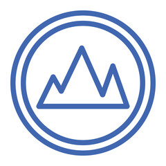mountainous area color icon