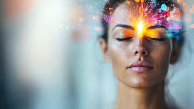 Third Eye activation, symbol of spirituality, spiritual awakening, mindfulness, meditation and healing