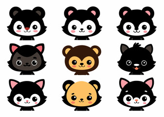 set of funny animals