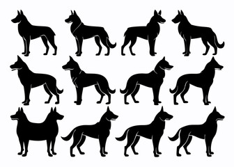 horse silhouettes set