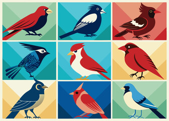 set of birds