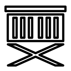 portable grill line icon