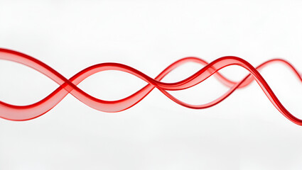 Fototapeta premium Glossy Intertwined Red Ribbons on White Background