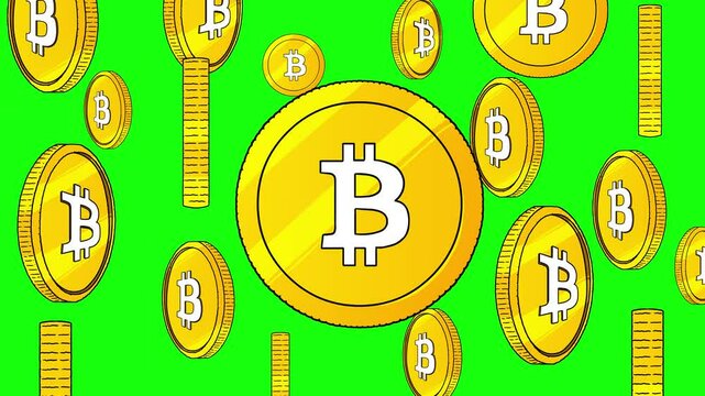 Bitcoin Gold Coin Rotating Isolated