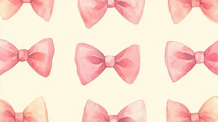 Set of Pink gift bow in watercolor style isolated on color background,Watercolor painting Coquette ribbon bow,Hand drawing decorative bow elements vector illustration,copy space for text.