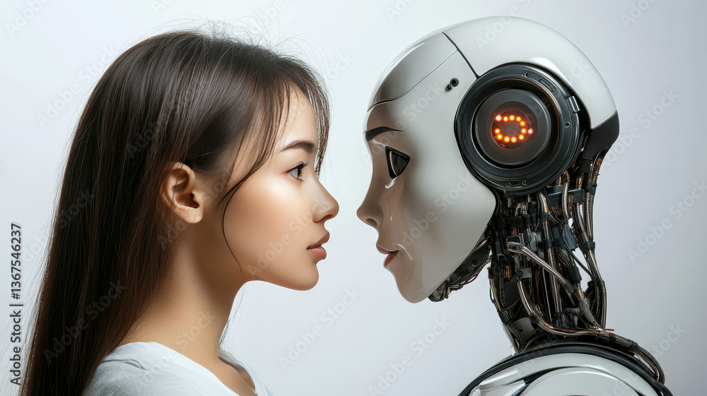 Poster isometric artificial intelligence. chat bot and future marketing. ai and business iot concept. mans 