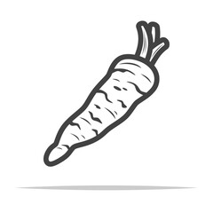 Parsnip root outline icon transparent vector isolated