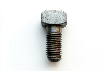 Metallic bolt on solid white background. Neural network AI generated