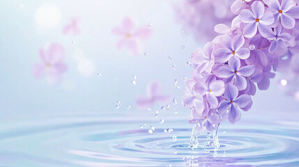 紫色丁香花水纹壁纸