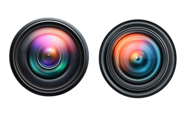 A photo of an app icon depicting a camera lens, with a transparent background