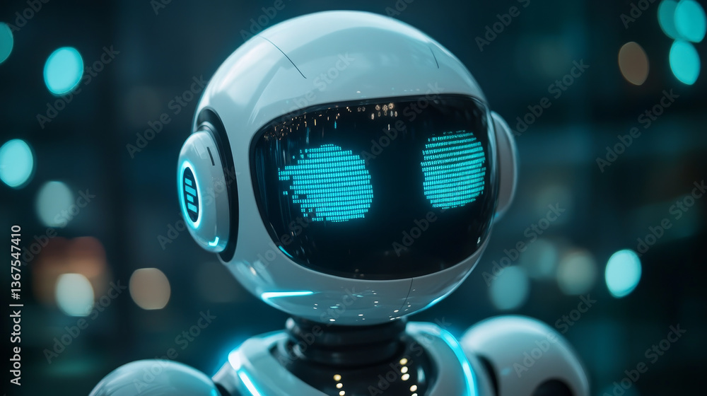 Poster isometric artificial intelligence. chatbot and future marketing. ai and business iot concept. dialog