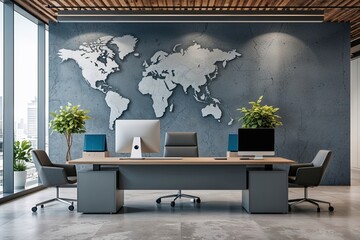 Contemporary Office Design with Subdued Business Backgrounds
