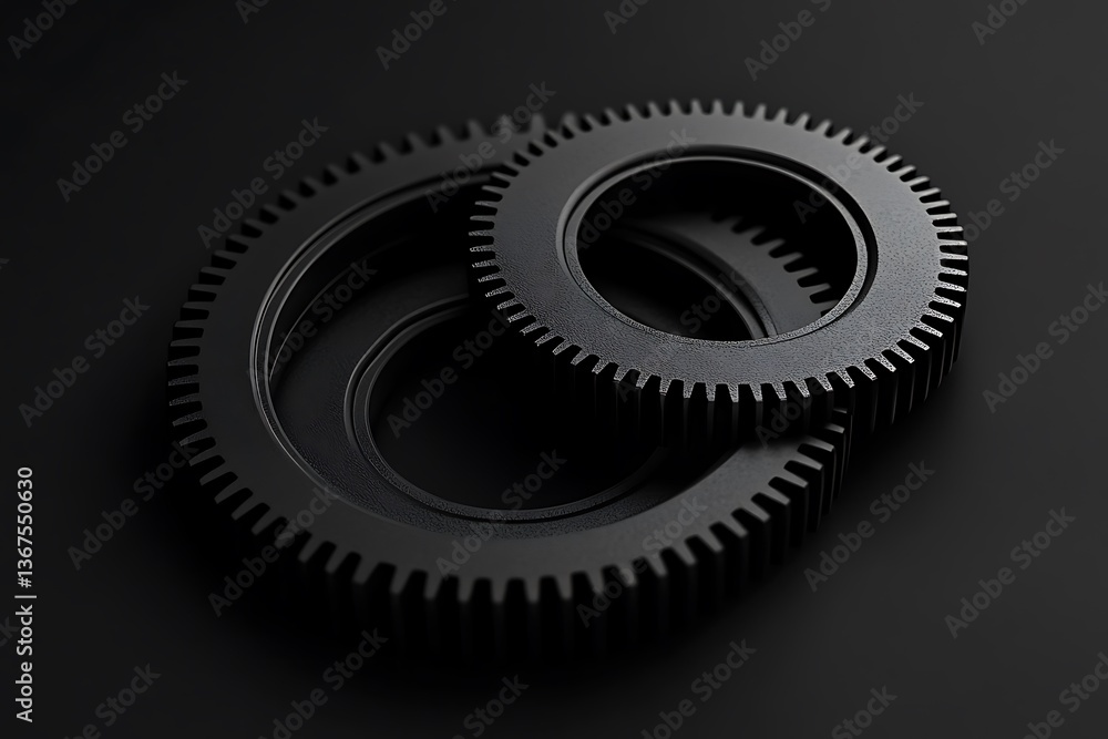 Poster a high-tech vector design highlighting the smooth motion of gear mechanics.