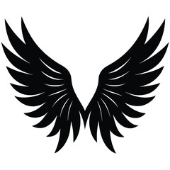 silhouette vector of wings art