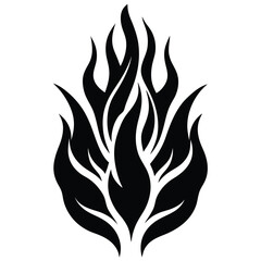 silhouette vector of abstract flame art