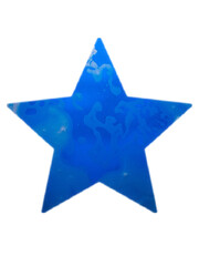 Obraz premium blue star isolated on white. Icon, element, clip art.