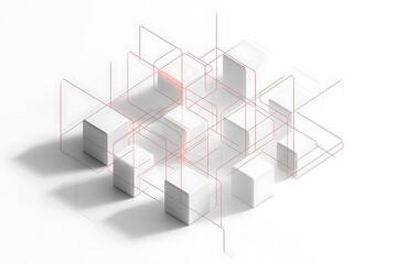 A futuristic digital ledger in isometric view with blockchain-linked nodes.