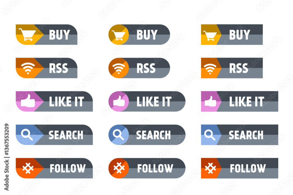 Fototapete vector design web element design multiple buttons