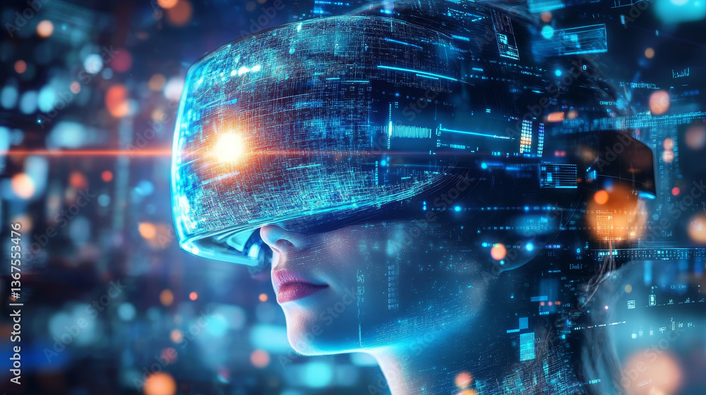 Aufkleber abstract artificial intelligence. technology web background. virtual concept