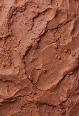 clay with cracks and rough texture. The color varies from light brown to reddish brown, creating an interesting natural pattern.