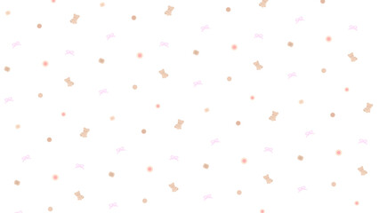 リボンとクマと美味しいクッキーセットパターン⭐︎PNG