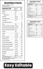 Obraz premium Nutrition Facts, Nutrition Facts Label, Supplement facts, Nutrition List, Vitamin Facts, Supplement list, Supplement Tamplate