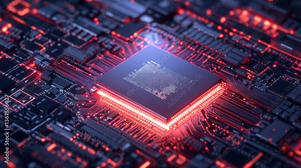 Poster circuit board vector background. electronic computer hardware technology. motherboard