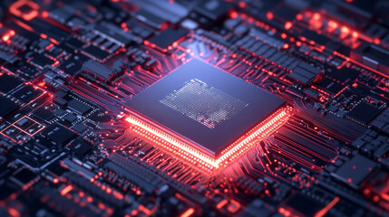 Circuit board vector background. Electronic computer hardware technology. Motherboard