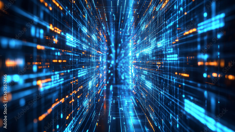 Poster cyber security and information or network protection. future technology web services for business an