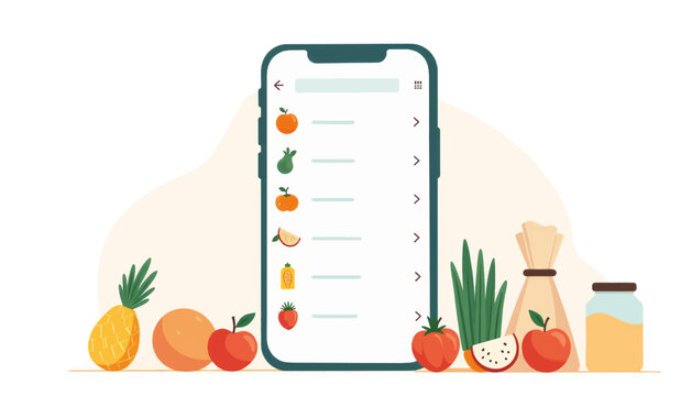 Modern digital grocery app interface displaying sustainable choices, eco-friendly living