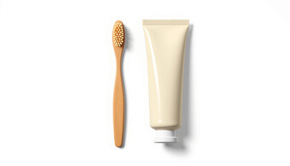 Minimalist bamboo toothbrush and toothpaste set, eco-friendly hygiene