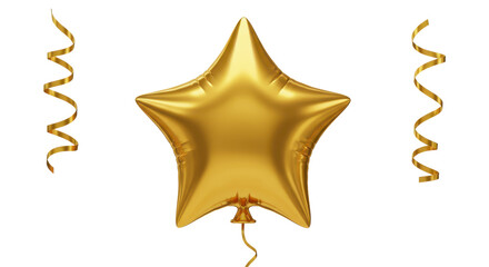 Isolated gold star balloon with ribbons © Julia