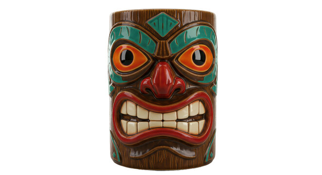 Isolated Angry Tiki Mug