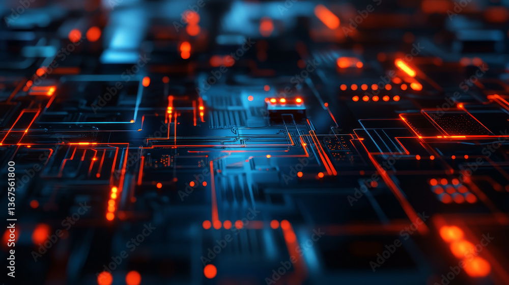 Poster abstract circuit board futuristic technology processing business background