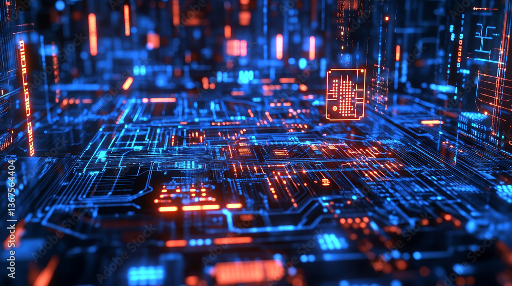 Aufkleber abstract futuristic circuit high computer technology business background