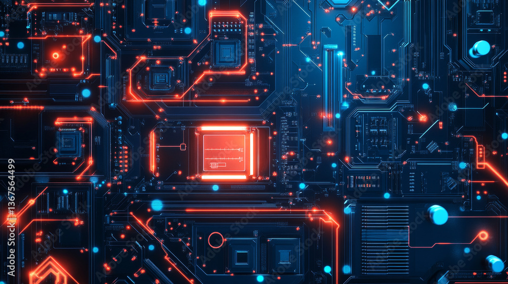 Poster abstract futuristic circuit high computer technology business background